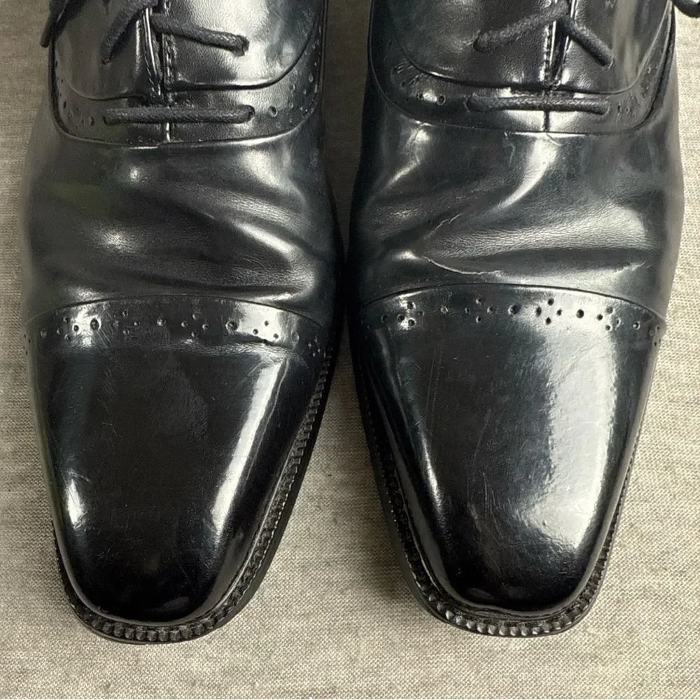 Stacy Adams Mens‎ Oxford Lace Shoe Black Leather Size 10 M Tie Up 20135-001
